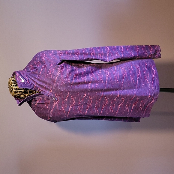 Nike Pro Combat Dri-Fit fitted quarter zip pull over womens size L - Picture 1 of 6